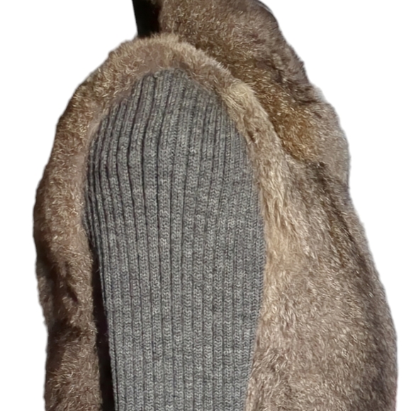 VINTAGE Luxury Real Faux Fur & Knit Jacket Size M. - Picture 9 of 16